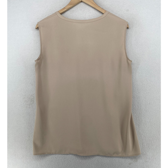 ALLSAINTS Tank Top Womens 4 Heny Tie Front Sleeveless Tunic Crewneck Beige Pink - Picture 3 of 16